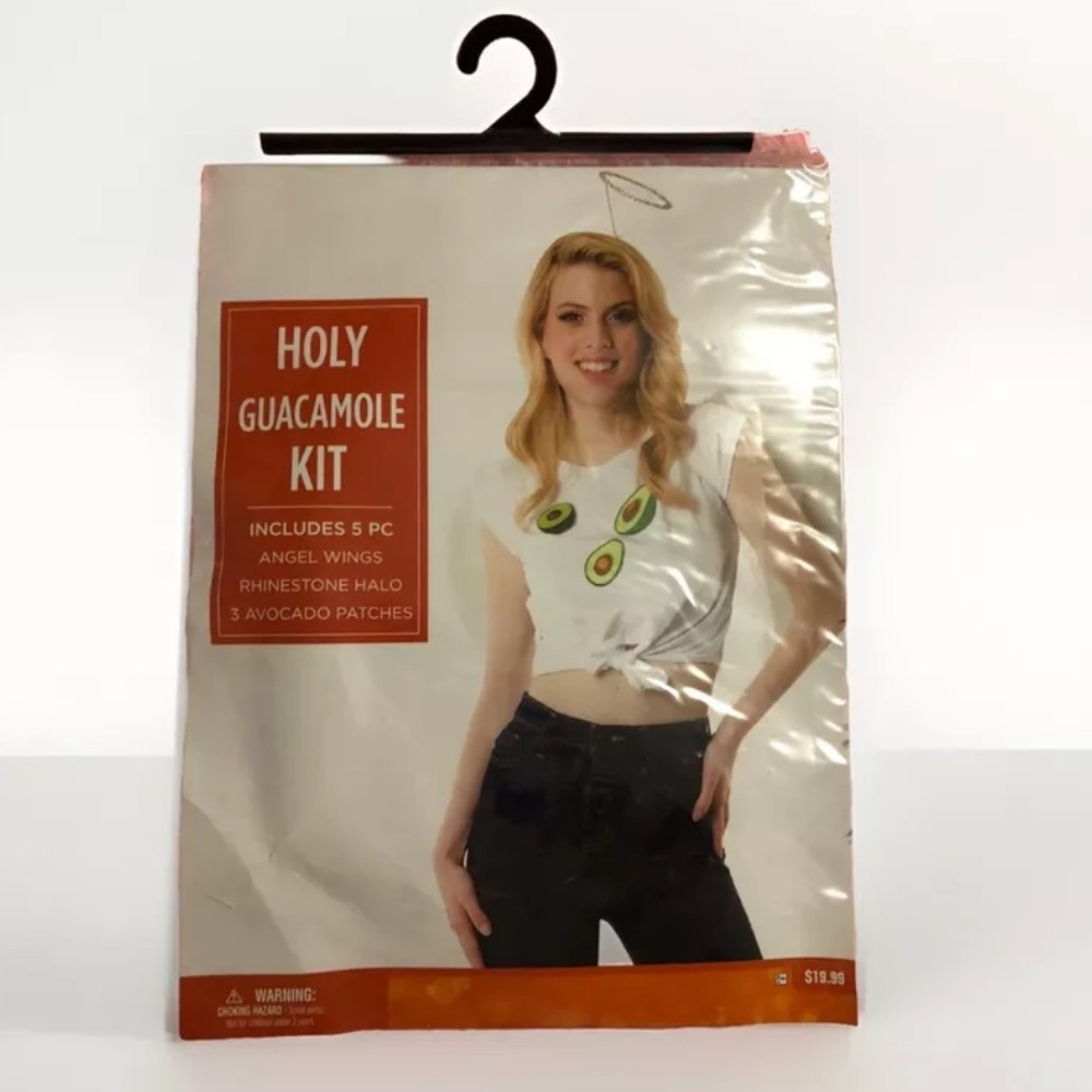 Amscan Holy Guacamole Costume Kit Angel Wings Halo Avocado Patches 5 Pc Set OS
